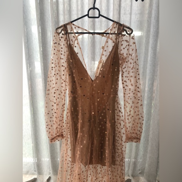 For Love & Lemons Sheer Star Maxi Dress Size Medium - Picture 2 of 11